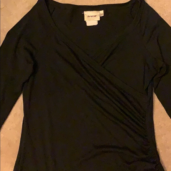 Black cross front long sleeved top sz S - Picture 2 of 3